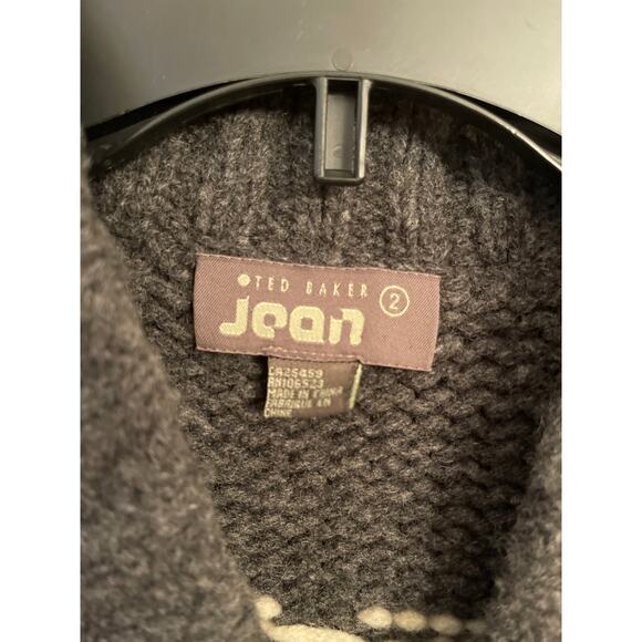 VINTAGE Ted BakerJean lambs will zip front cardigan sweater size (2) Small - Picture 5 of 7